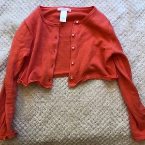 light pink/light orange kids cardigan